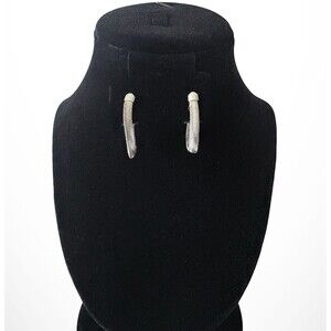 RARE Vintage 1982 Soft Twist Earrings by Avon | Silvertone Herringbone | NIB